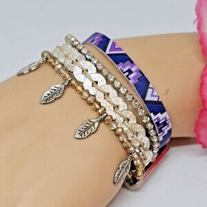Victoria Emerson Layered Bracelet Women's Silver Tone Milti Strand